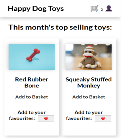 Card image for a demo dog toy site
